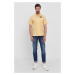 Bavlnená košeľa Pepe Jeans pánska, žltá farba, regular