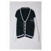 Trendyol Green FL Men's Regular V-Neck Plain Knitwear Cardigan