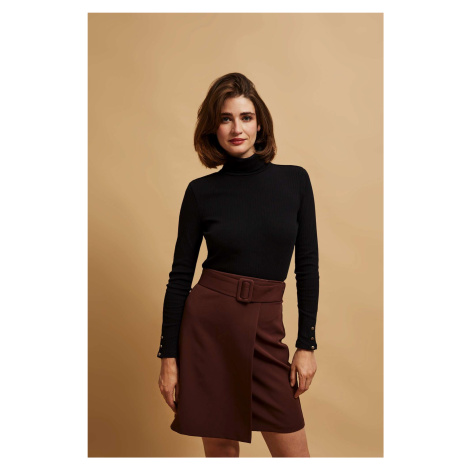 Ribbed turtleneck blouse Moodo