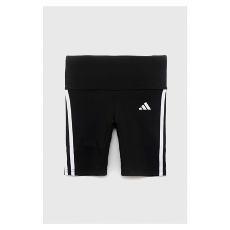 Detské krátke nohavice adidas G TR-ES 3S čierna farba, s nášivkou