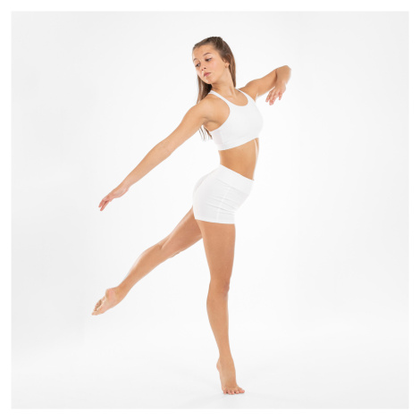 Dievčenské šortky na moderný jazzový tanec biele