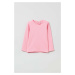 Tričko s dlhým rukávom pre bábätká OVS ružová farba