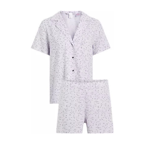 Dámske pyžamo WOVEN SHORT SET 000QS6967E LNU sv. fialová - Calvin Klein