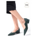 Mio Gusto Gloria Genuine Leather Green Color Women's Low Heeled Shoes