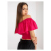 FUCHSIOVÝ CROP TOP S VOLÁNEM LK-TP-508609.37-FUCHSIA