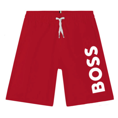 Boss Plavecké šortky J24846 S Červená Regular Fit Hugo Boss