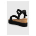 Sandále Toms Diana dámske, čierna farba, na kline, 10019754