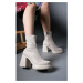 Riccon Tervael Women's Stretch Boots 0012470 Cream Tone.