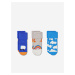 Sada troch párov modrých vzorovaných ponožiek Happy Socks