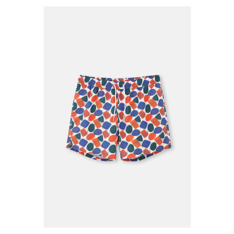 Dagi White - Orange Starfish Patterned Short Beach Shorts