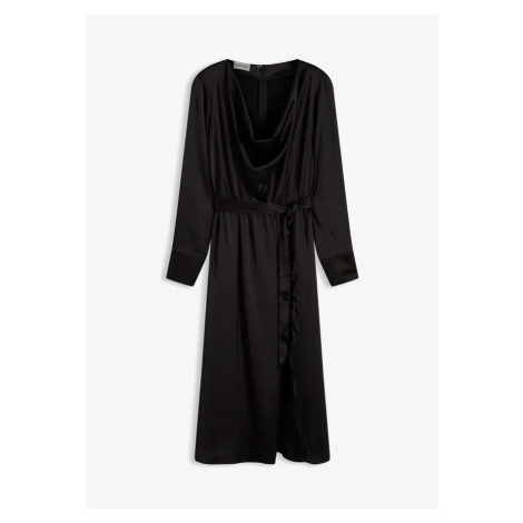 Midi šaty z lesklého saténu bonprix