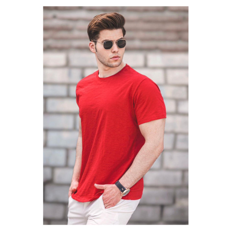 Madmext Men's Red Basic T-Shirt 5268