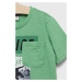 Detské bavlnené tričko Birba&Trybeyond zelená farba, s potlačou