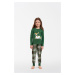 Girls' pyjamas Zonda, long sleeves, long legs - green/print