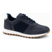 Ombre Patchwork shoes men's sneakers with combined materials - navy blue