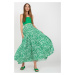 Dámska sukňa dlhá SD-1154 - Rue Paris zeleno-bílá