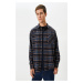 Koton Men's Navy Blue Plaid Shirt