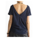 T-shirt with back neckline in navy blue