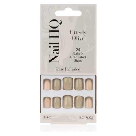 Nail HQ Square umelé nechty Utterly Olive