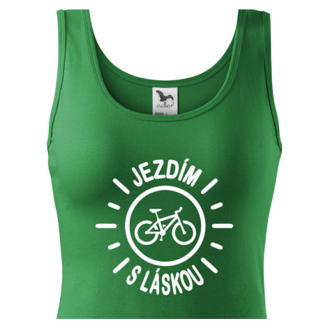 Dámské tričko s potlačou Jazdím s láskou - tričko pre cyklistky