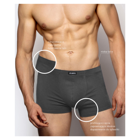 3-PACK pánske boxerky, grafitové Atlantic
