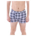 Pánske boxerky Long Fit 104 šedé káro