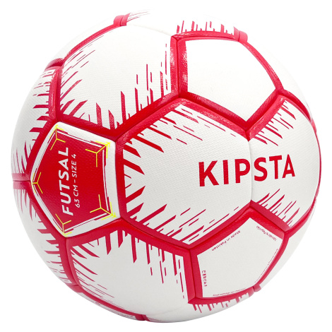 Futsalová lopta veľkosť 4 (obvod 63 cm) červeno-biela KIPSTA