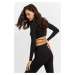 Cool & Sexy Women's Black Open Waist Crop Top IC115