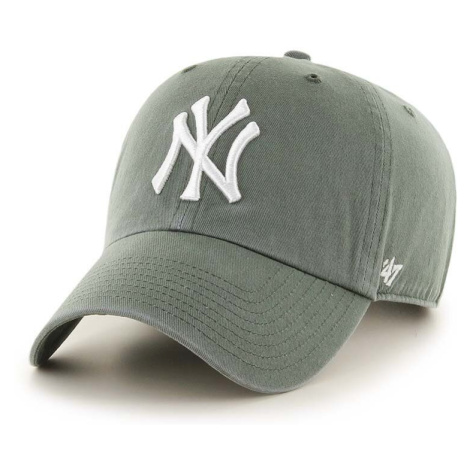 Bavlnená šiltovka 47brand MLB New York Yankees zelená farba, s nášivkou, B-RGW17GWS-MSA 47 Brand