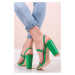 Zelené sandále na hrubom podpätku Deanna