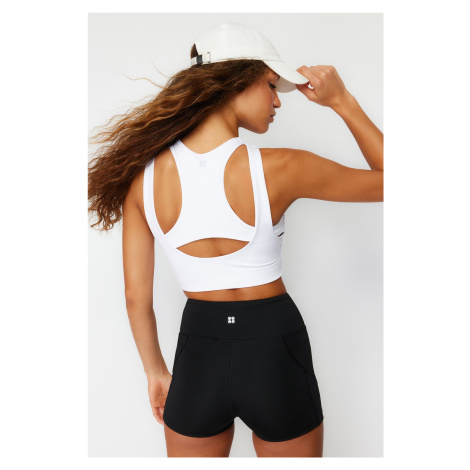 Trendyol White Back Reflector Print Detailed Supported/Shaping Knitted Sports Bra