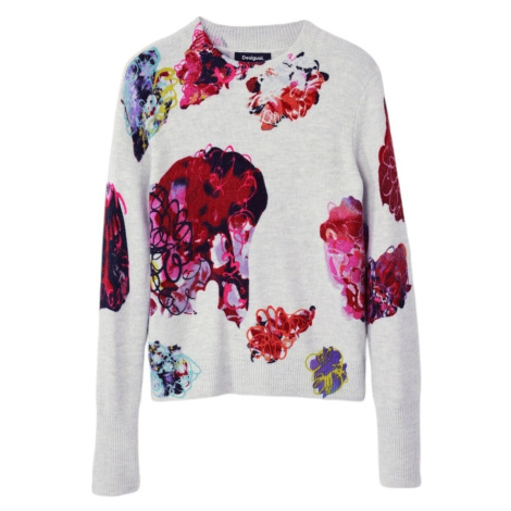 Desigual  JERS_MAXFLOWER SCRIBBL 24WWJF53  Svetre Šedá