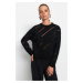 Trendyol Black Openwork/Perforated Knitwear Sweater