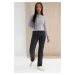 Trendyol Gray Melange More Sustainable Corduroy Fitted/Simple Knitted Blouse with Stitching
