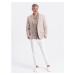 Ombre Men's REGULAR cut jacket with linen - light beige