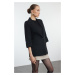 Trendyol Black Blazer Jacket with Rolled Sleeves and Epaulettes