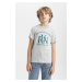 DEFACTO Boy's Crew Neck Printed Short Sleeve T-Shirt