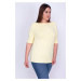Şans Women's Plus Size Yellow Square Collar Viscose Blouse