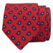 John & Paul Červená hodvábna kravata s modrým paisley vzorom John & Paul