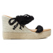 Manebi Espadrilky Hamptons Two Braided Bands Wedge Espadrilles K 1.0 WE Čierna