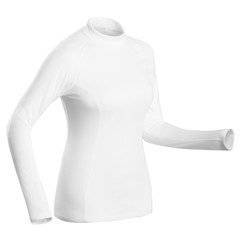 WEDZE Dámske lyžiarske spodné tričko 500 biele BIELA