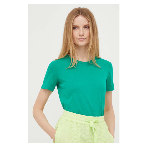 Bavlnené tričko United Colors of Benetton zelená farba