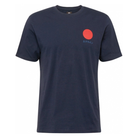 EDWIN Tričko 'Japanese Sun'  modrá / námornícka modrá / červená