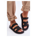 Women's fabric zip sandals black Jose