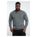 Trendyol Gray Men's Regular Half Turtleneck Baklava Knitwear Plus Size Sweater