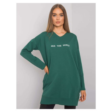 Tunic-RV-TU-7201.43P-dark green Rue Paris