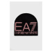 Čiapka EA7 Emporio Armani čierna farba, z tenkej pleteniny,