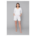 Karina women's set, 3/4 sleeves, short legs - white