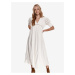 Women's white midi dress with balloon sleeves TOP SECRET - Women