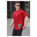 Madmext Claret Red Printed Over Fit Men's T-Shirt 6111